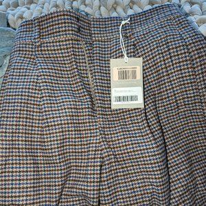 The ReWool® Way-High Drape Pant blue brown houndstooth